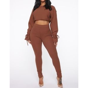 🎀NWT🎀 Fashion Nova Rest Up Ribbed Legging Set